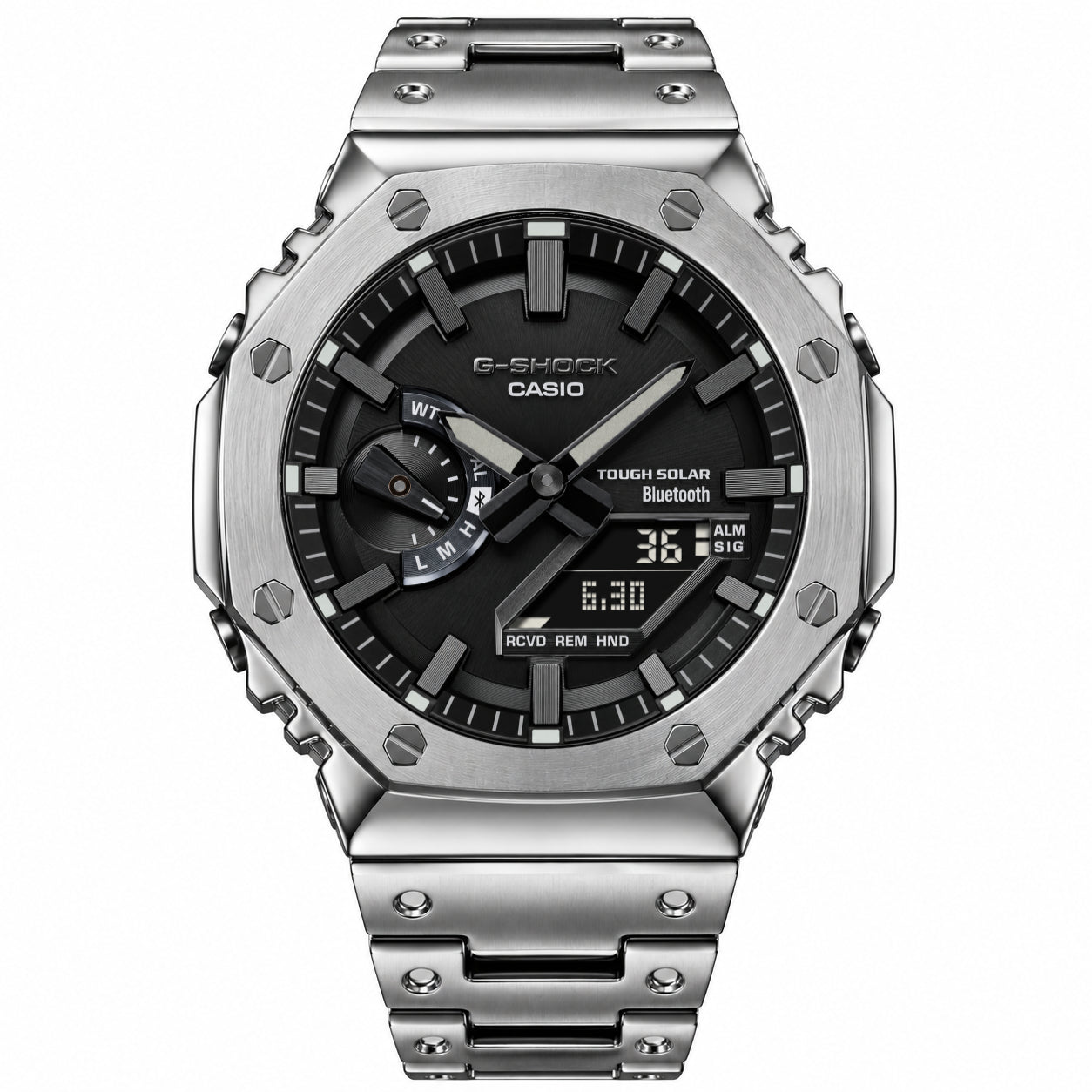 [Exclusive] Premium Silver Steel Solar G-Shock Mod