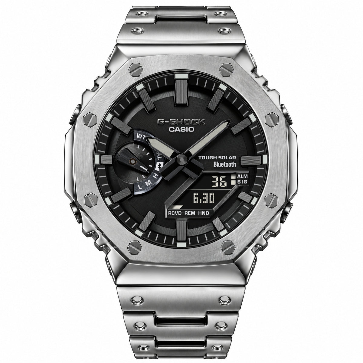 [Exclusive] Premium Silver Steel Solar G-Shock Mod