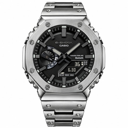 [Exclusive] Premium Silver Steel Solar G-Shock Mod