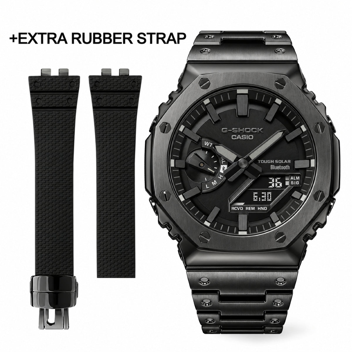 [Exclusive] Premium Black Steel Solar G-Shock Mod