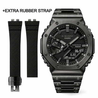 [Exclusive] Premium Black Steel Solar G-Shock Mod