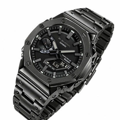 [Exclusive] Premium Black Steel Solar G-Shock Mod