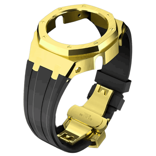 G-TUNE Black & Gold Black Rubber and Gold Steel Band Black Rubber and Gold Steel Band