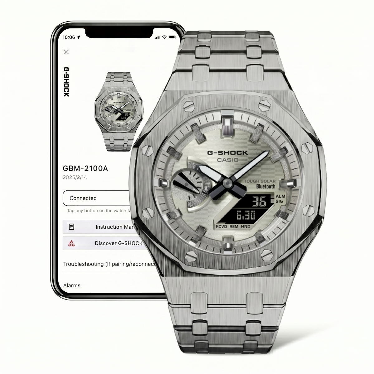 [Exclusive] Premium White & Silver Solar G-Shock Mod