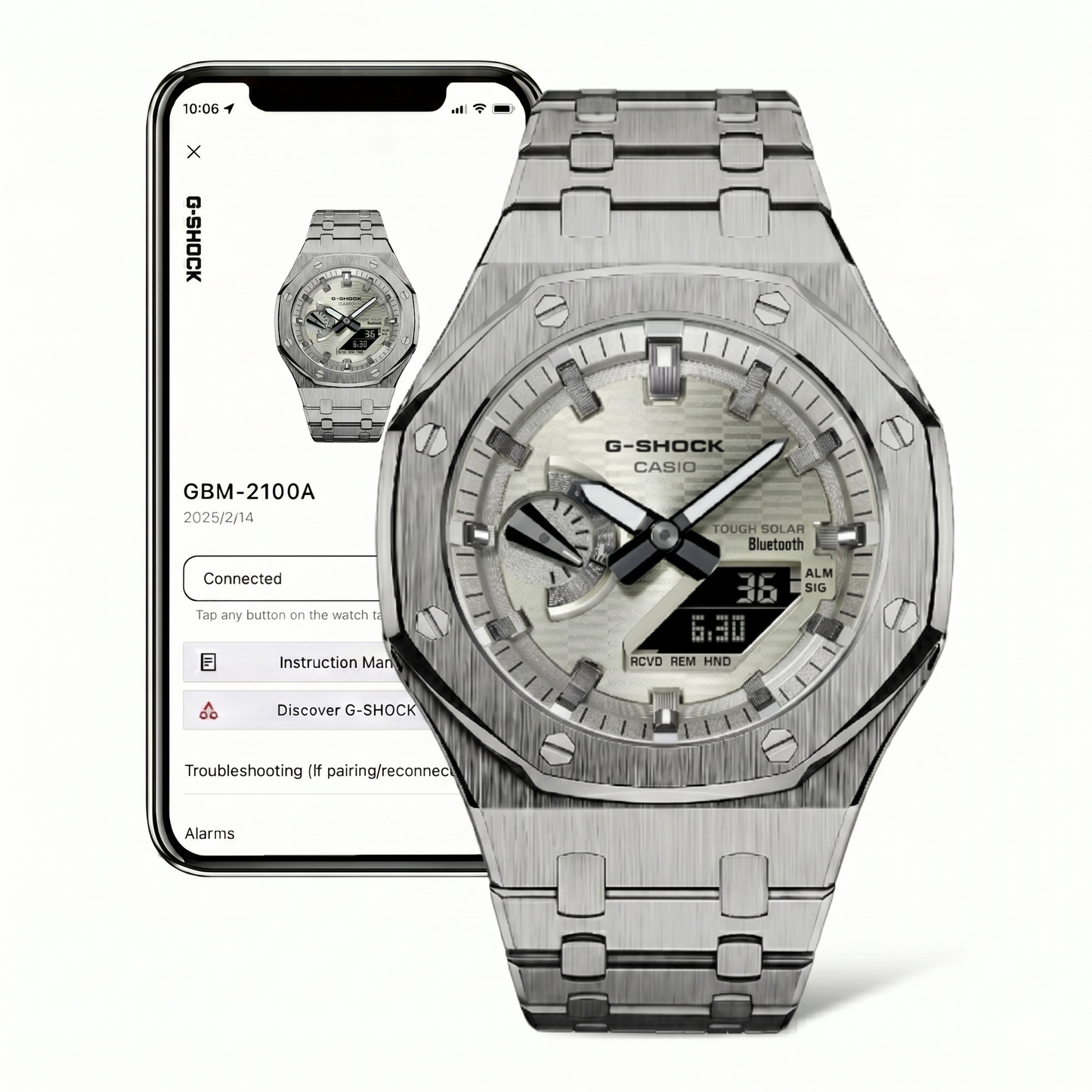 [Exclusive] Premium White & Silver Solar G-Shock Mod