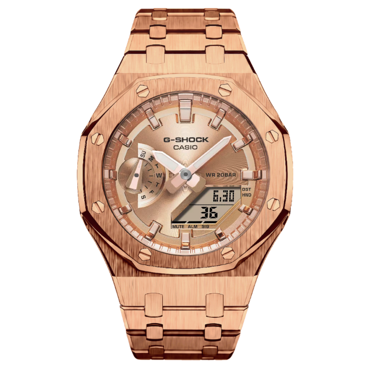 Full Steel RoseGold G-Shock Mod (42mm)
