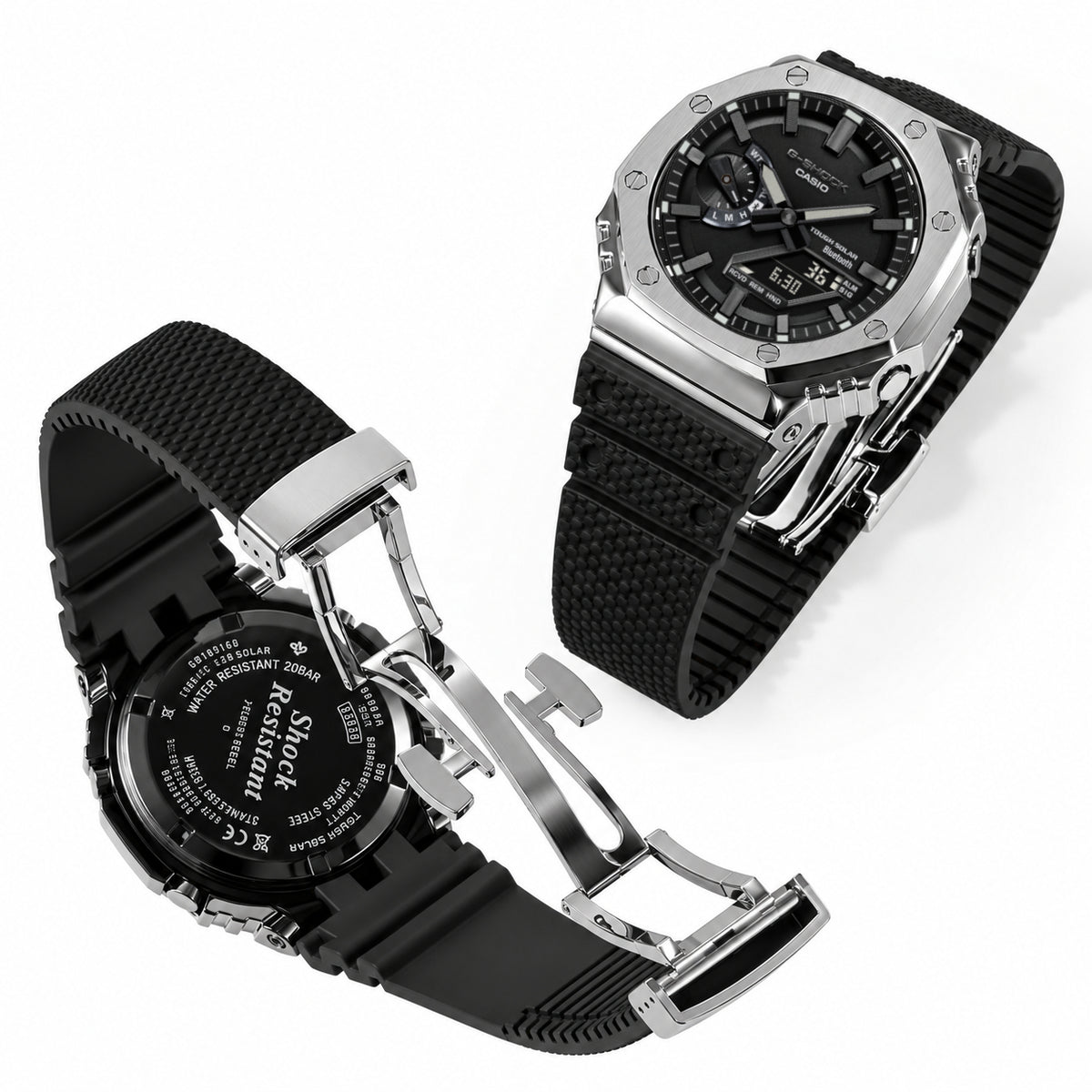 [Exclusive] Premium Silver Steel Solar G-Shock Mod
