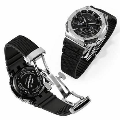 [Exclusive] Premium Silver Steel Solar G-Shock Mod