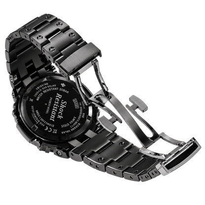 [Exclusive] Premium Black Steel Solar G-Shock Mod