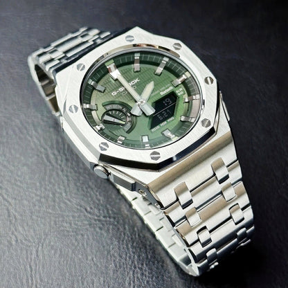 G-TUNE [Exclusive] Green Waffle & Silver Solar G-Shock Mod [Exclusive] Green Waffle & Silver Solar G-Shock Mod
