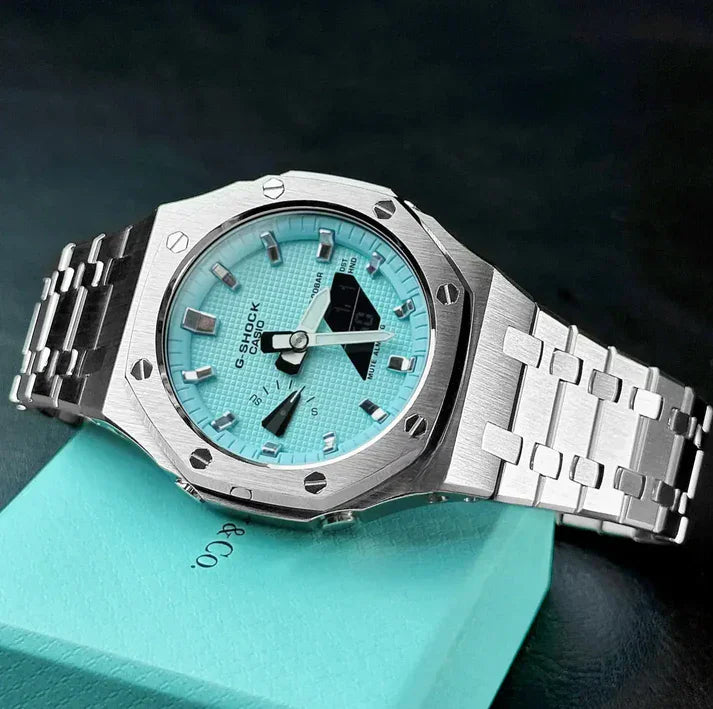 G-TUNE [Exclusive] Silver & Tiff Blue G-Shock Mod [Exclusive] Silver & Tiff Blue G-Shock Mod