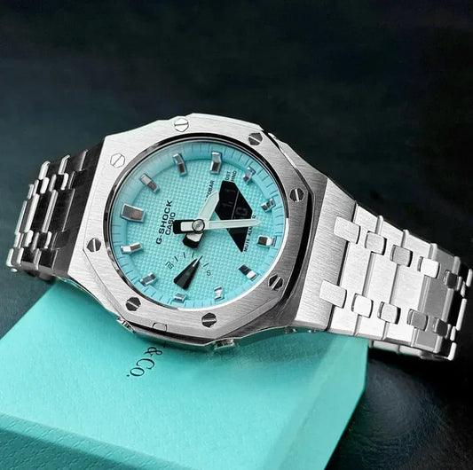 G-TUNE [Exclusive] Silver & Tiff Blue G-Shock Mod [Exclusive] Silver & Tiff Blue G-Shock Mod