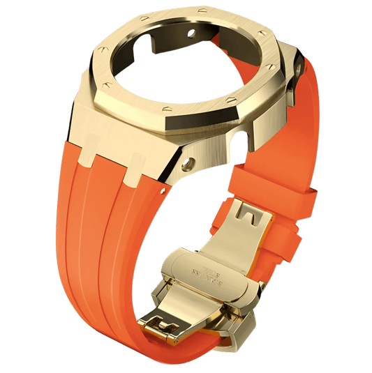 G-TUNE Orange & Gold Orange Rubber and Gold Steel Band Orange Rubber and Gold Steel Band