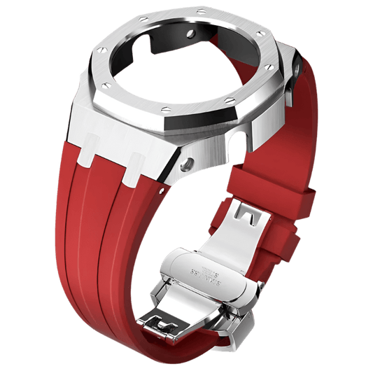 G-TUNE Red & Silver Red Rubber and Silver Steel Band Red Rubber and Silver Steel Band