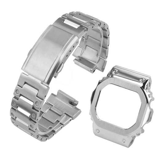G-TUNE Silver Steel / DW5600 Full Silver Steel Square Band Full Silver Steel Square Band