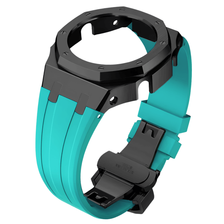 G-TUNE Teal & Black Teal Rubber and Black Steel Band Teal Rubber and Black Steel Band