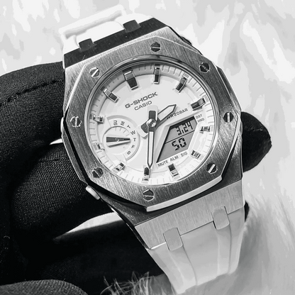 G-TUNE White & Silver G-Shock Mod White & Silver G-Shock Mod