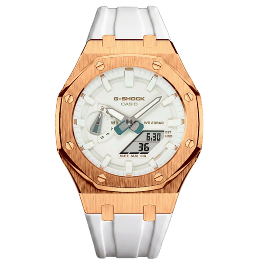 White & RoseGold G-Shock Mod