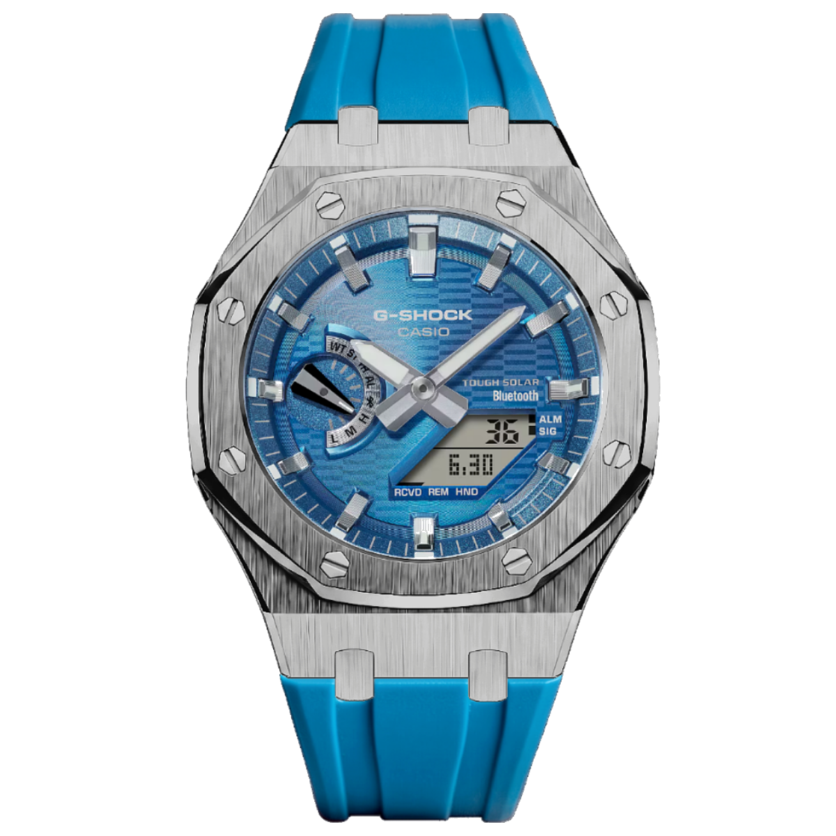 [Exclusive] Premium Blue & Silver Solar G-Shock Mod