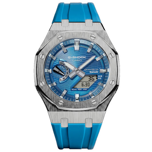 [Exclusive] Premium Blue & Silver Solar G-Shock Mod