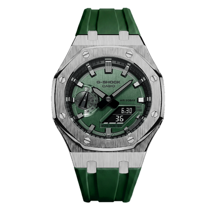 Premium Silver & Green G-Shock Mod