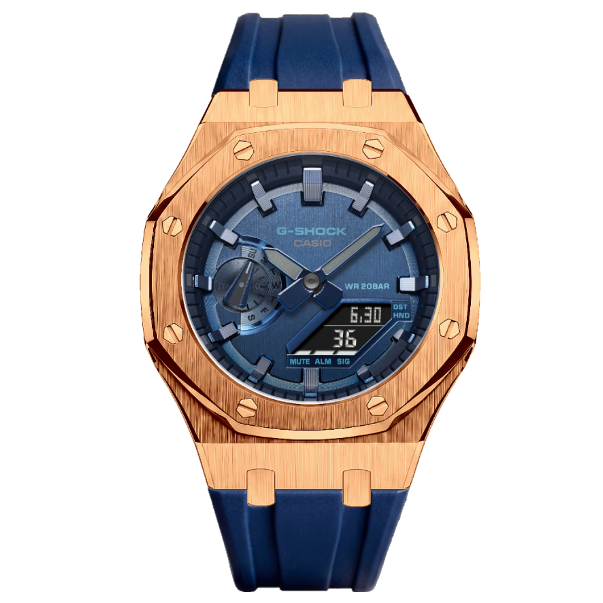 Premium Blue & RoseGold G-Shock Mod