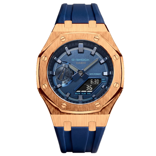 Premium Blue & RoseGold G-Shock Mod