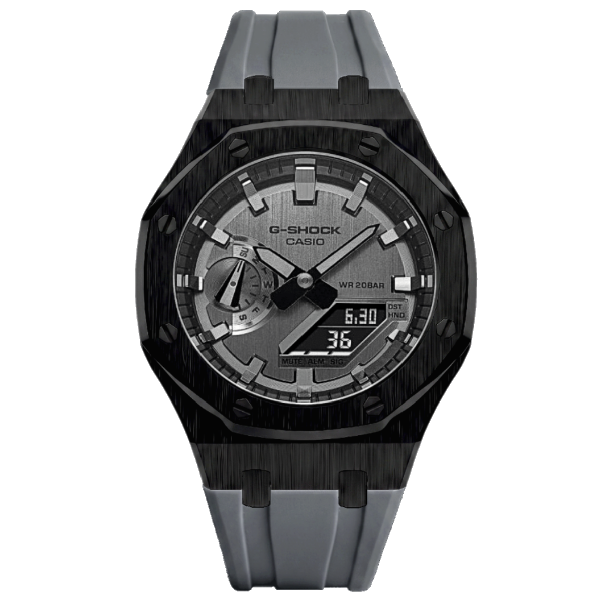 Premium Black & Silver Steel G-Shock Mod