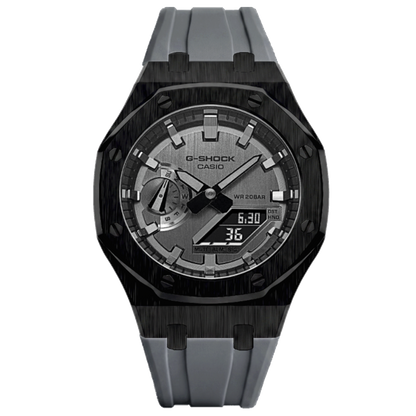 Premium Black & Silver Steel G-Shock Mod