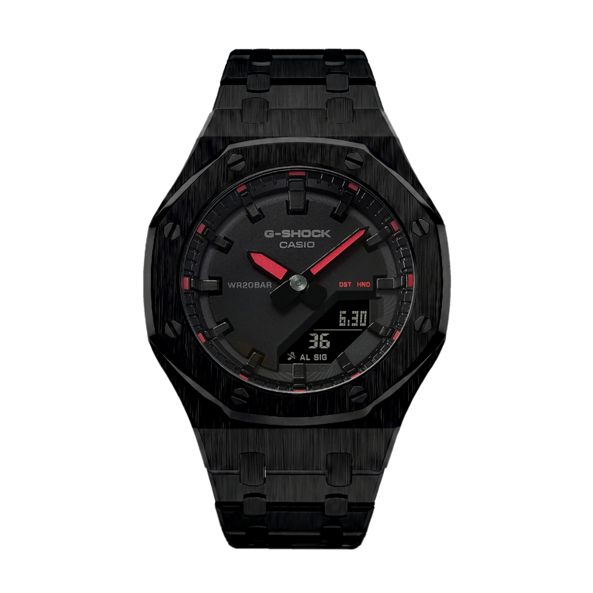 Red & Black Steel G-Shock Mod (42mm)