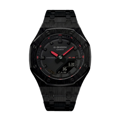 Red & Black Steel G-Shock Mod (42mm)