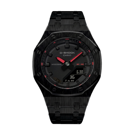 Red & Black Steel G-Shock Mod (42mm)