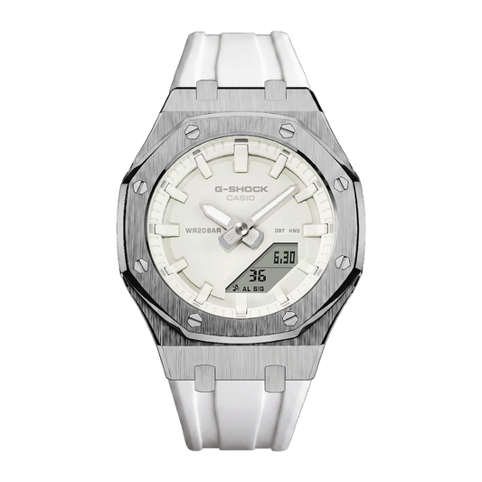White & Silver G-Shock Mod (42mm)